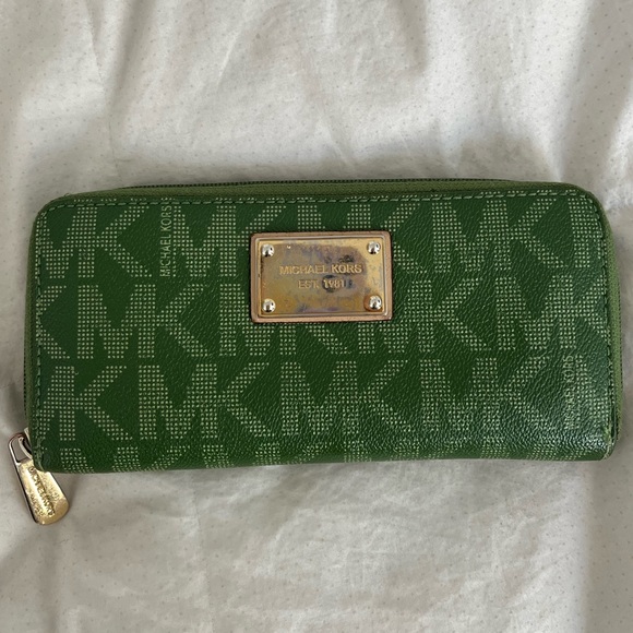 Michael Kors Handbags - Michael Kors wallet green monogram